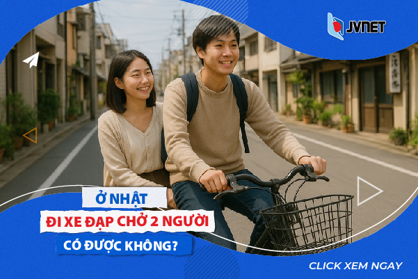 đi xe đạp chở 2 người ở Nhật